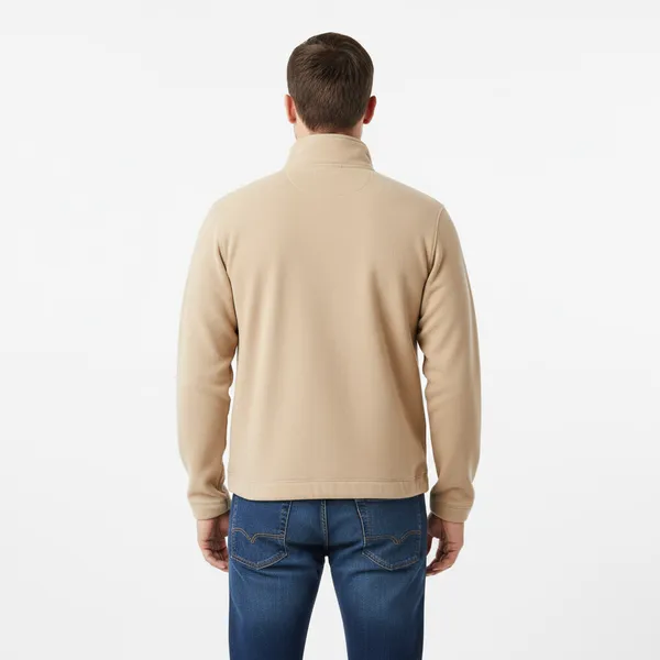 Beige_Fleece_Zippered_Full-Zip_Slim_Fit_Jacket_For_Men