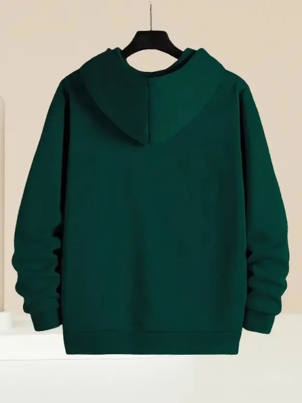 Green_Cotton_Fleece_Hoodie_For_Men