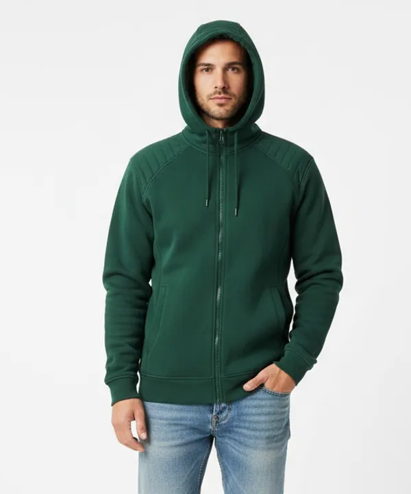 Green_Cotton_Fleece_Hoodie_For_Men
