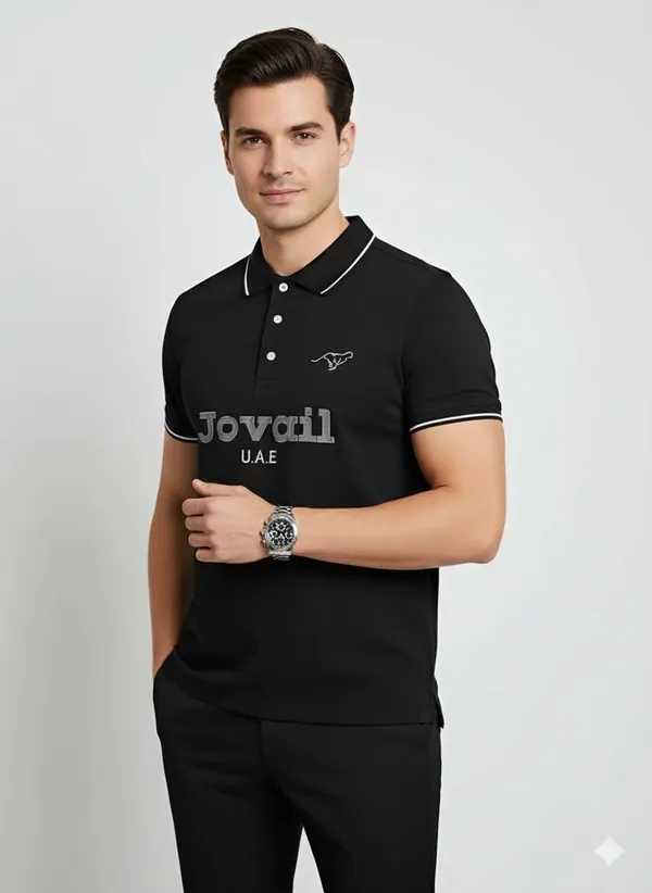 Black_Embroidered_Polo_T-Shirt_For_Men