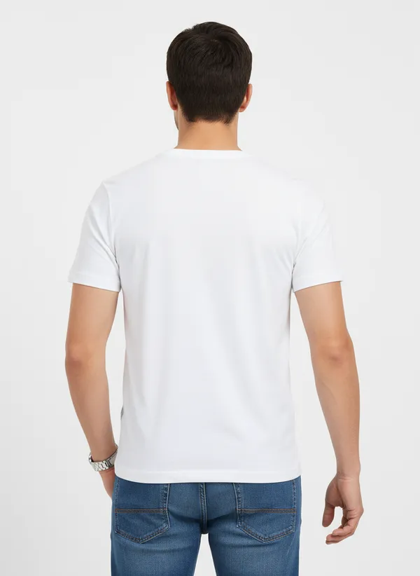 White_Round_Neck_Tshirt_For_Men
