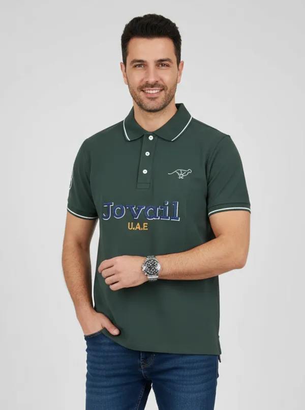 Green_Embroidered_Polo_T-Shirt_For_Men