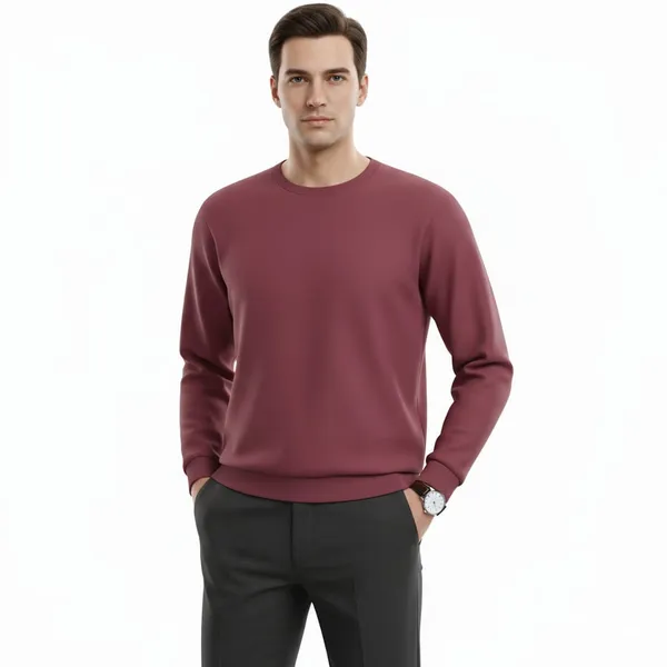 Maroon_Round_Neck_Sweatshirt_For_Men