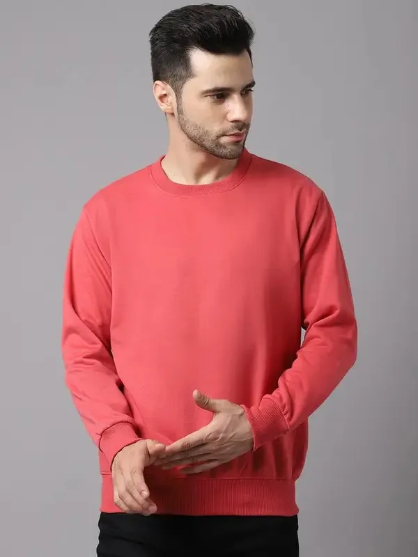 Pink_Round_Neck_Sweatshirt_For_Men
