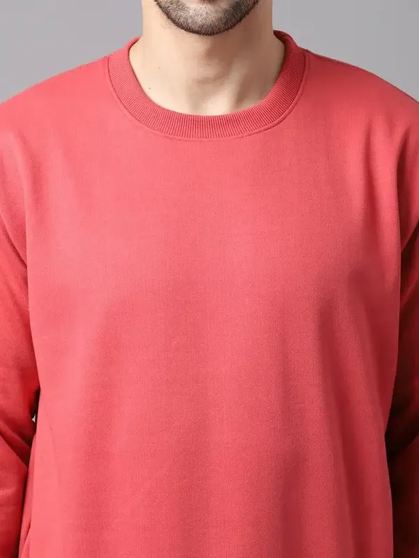 Pink_Round_Neck_Sweatshirt_For_Men