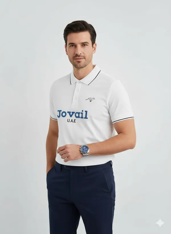 White_Embroidered_Polo_T-Shirt_For_Men