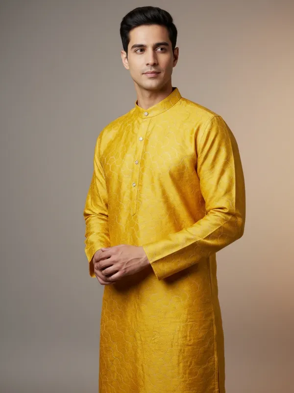 Mens_Kurta_-_Yellow_Aari