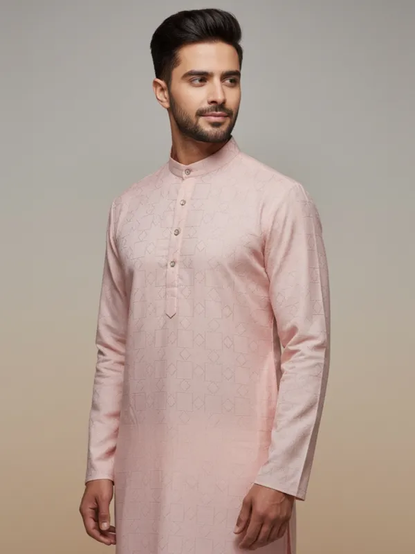 Pink_Aari_Solid_Kurta_For_Mens