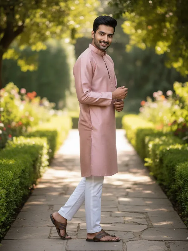Peach_Cotton_Kurta_Elegant_&_Comfortable