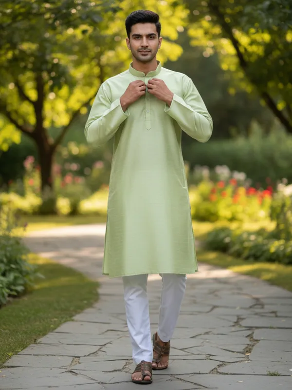 Light_Elaichi_Cotton_Kurta_Soft_&_Stylish