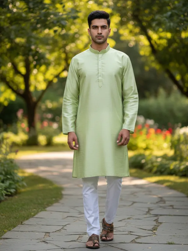 Light_Elaichi_Cotton_Kurta_Soft_&_Stylish