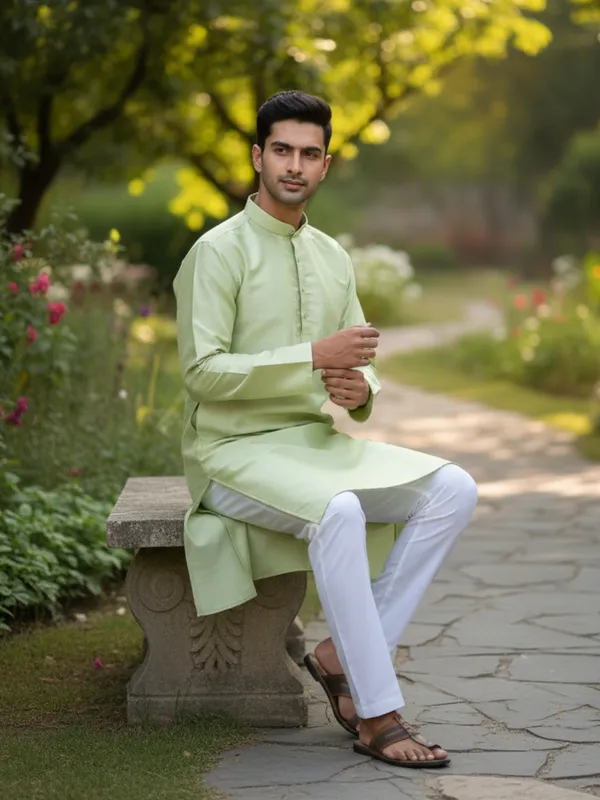 Light_Elaichi_Cotton_Kurta_Soft_&_Stylish