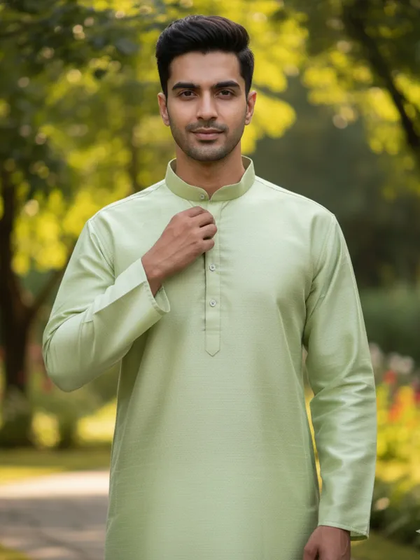 Light_Elaichi_Cotton_Kurta_Soft_&_Stylish
