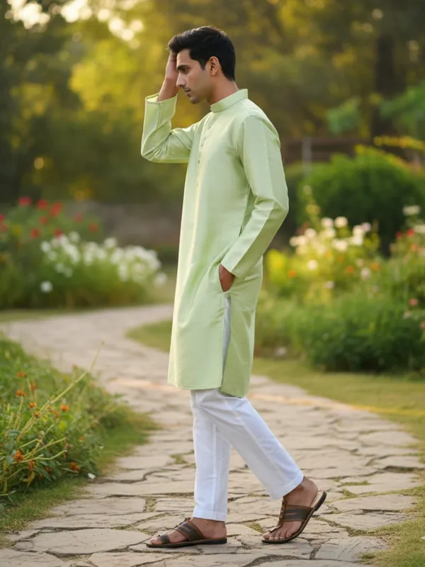 Light_Elaichi_Cotton_Kurta_Soft_&_Stylish
