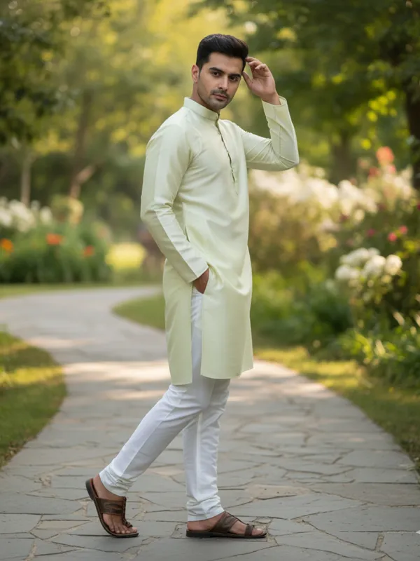 Light_Green_Cotton_Kurta_Fresh_&_Breezy_Style