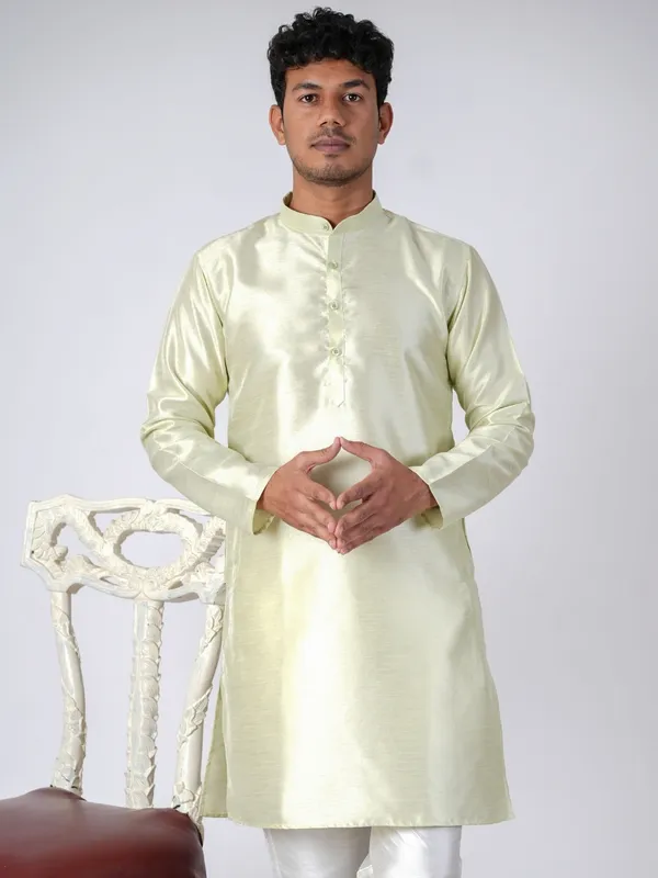Light_Green_Solid_Cotton_Kurta_and_Pajama_Set_For_Mens