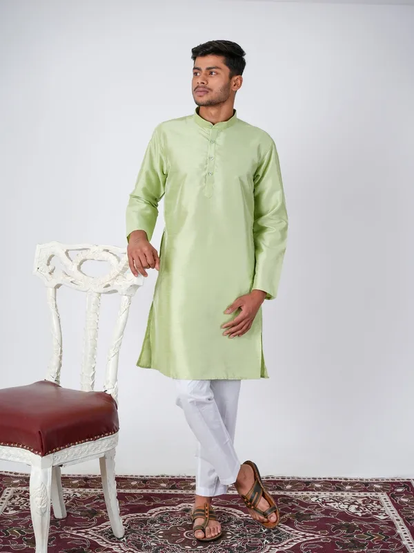 Light_Elaichi_Solid_Cotton_Kurta_and_Pajama_Set_For_Mens_