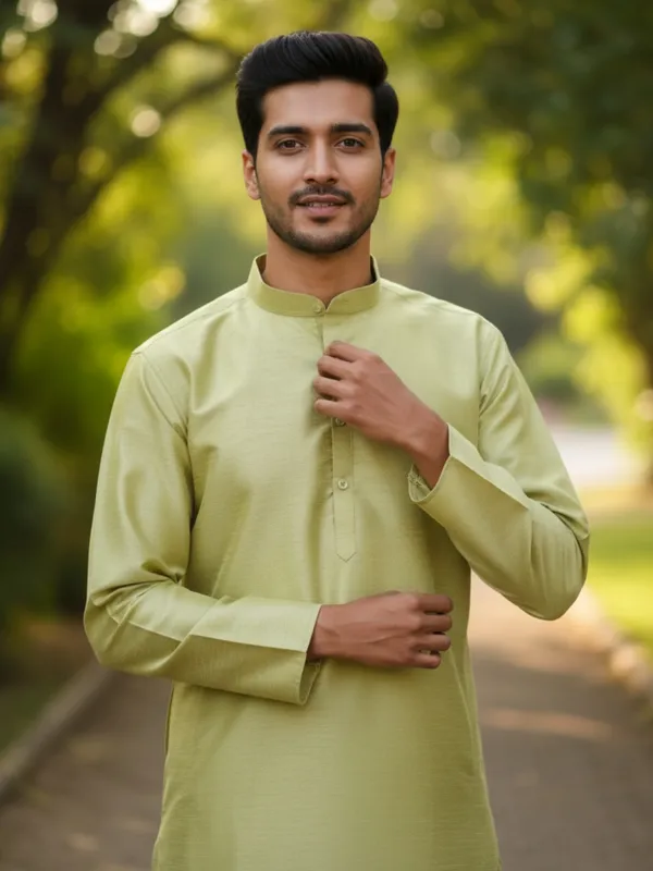Light_Mehndi_Cotton_Kurta_Subtle_&_Modern_Design
