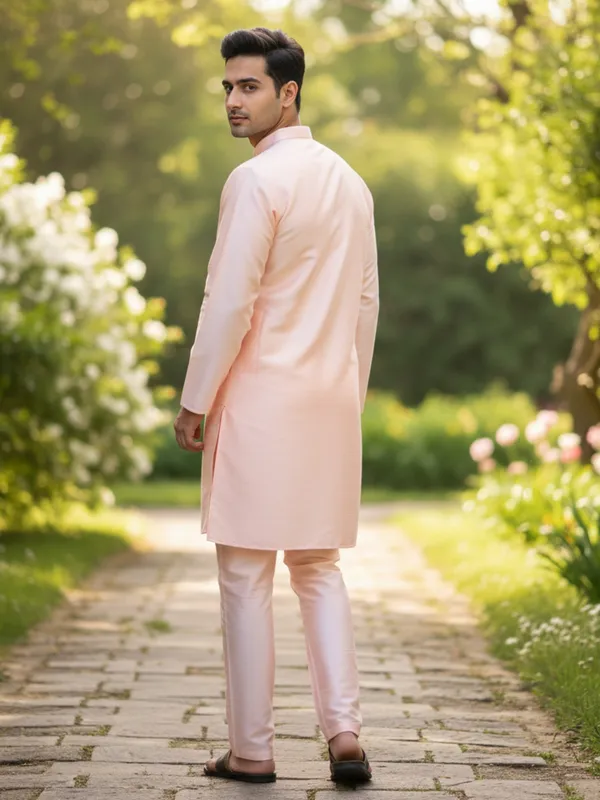 Light_Pink_Solid_Cotton_Kurta_and_Pant_Pajama_Set_For_Men's