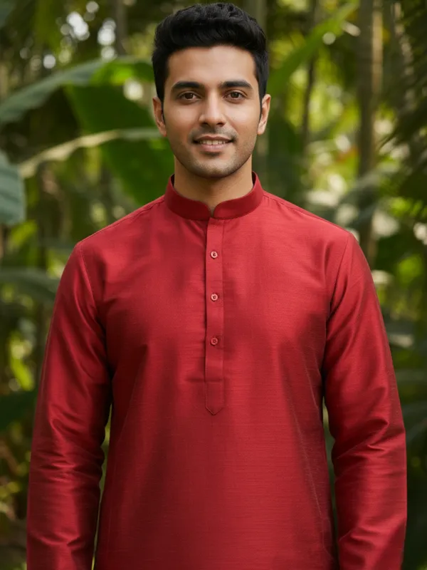 Red_Abstract_Printed_Cotton_Kurta_and_Pyjama_Set_For_Mens