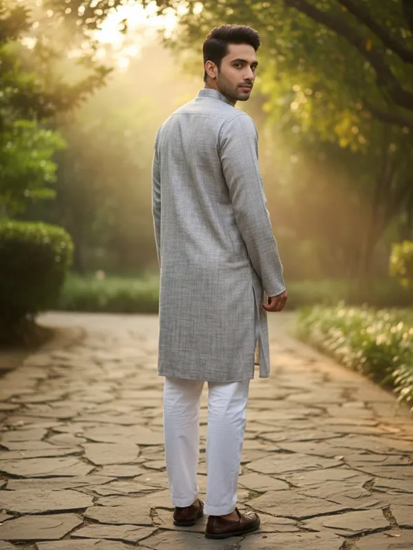 Men_Solid_Cotton_Kurta_Grey