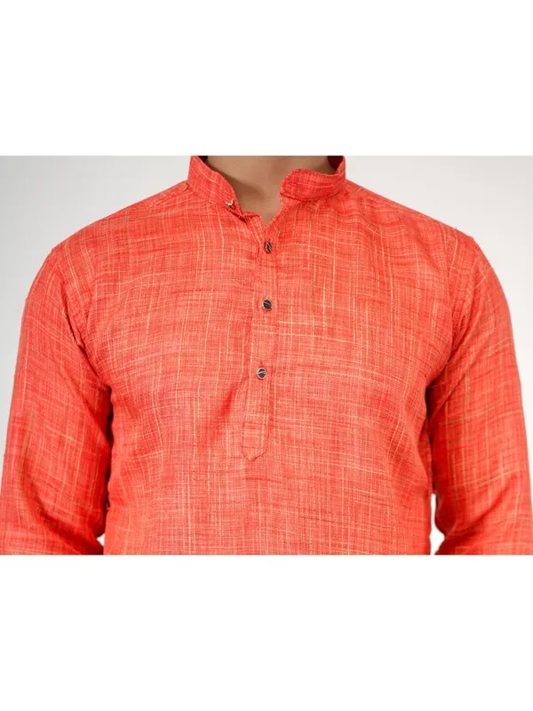 Men_Solid_Cotton_Kurta_Orange