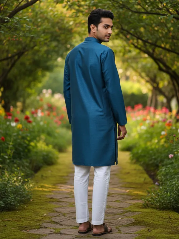 Dark_Blue_Cotton_Kurta_Sophisticated_Men's_Wear