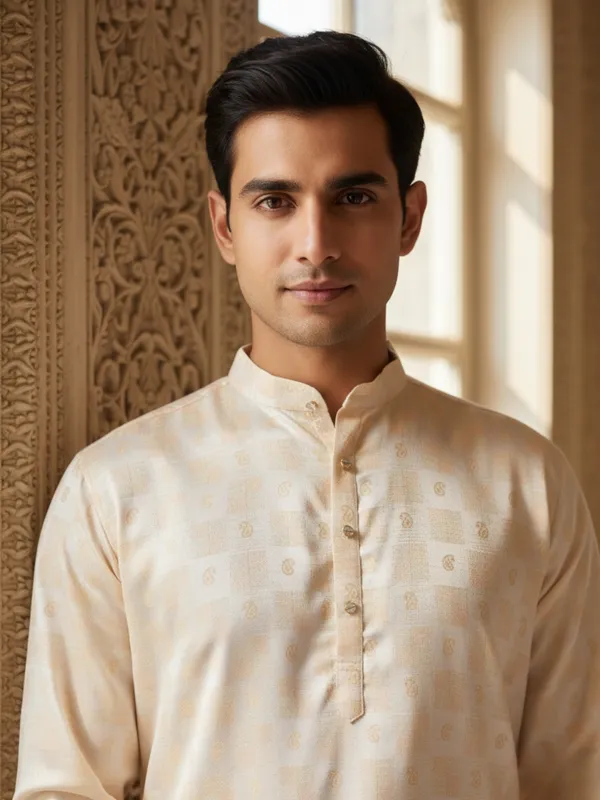 Men_Abstract_Printed_Cotton_Kurta_Rose_Gold