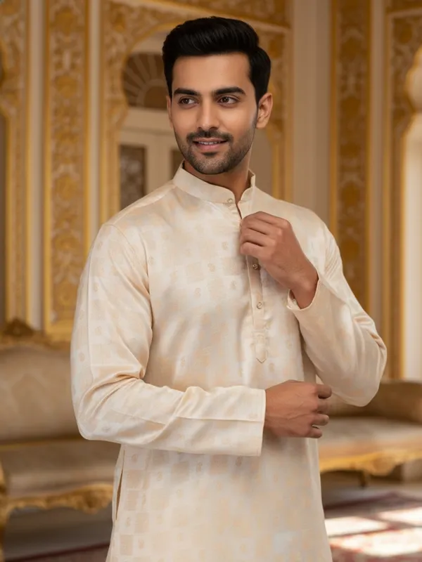Men_Abstract_Printed_Cotton_Kurta_Rose_Gold