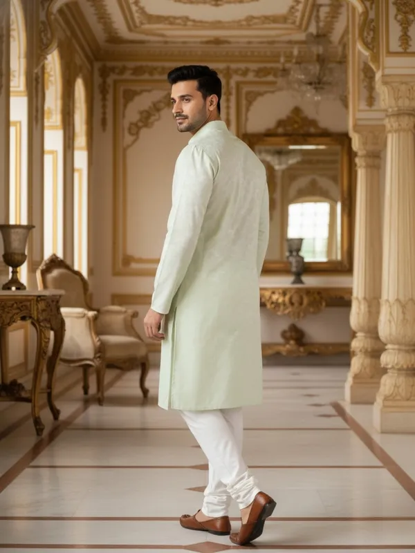 Men_Abstract_Print_Cotton_Blend_Kurta_With_Cream