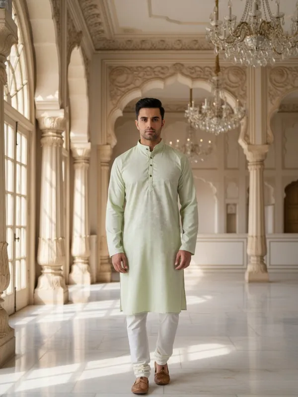 Men_Abstract_Print_Cotton_Blend_Kurta_With_Cream