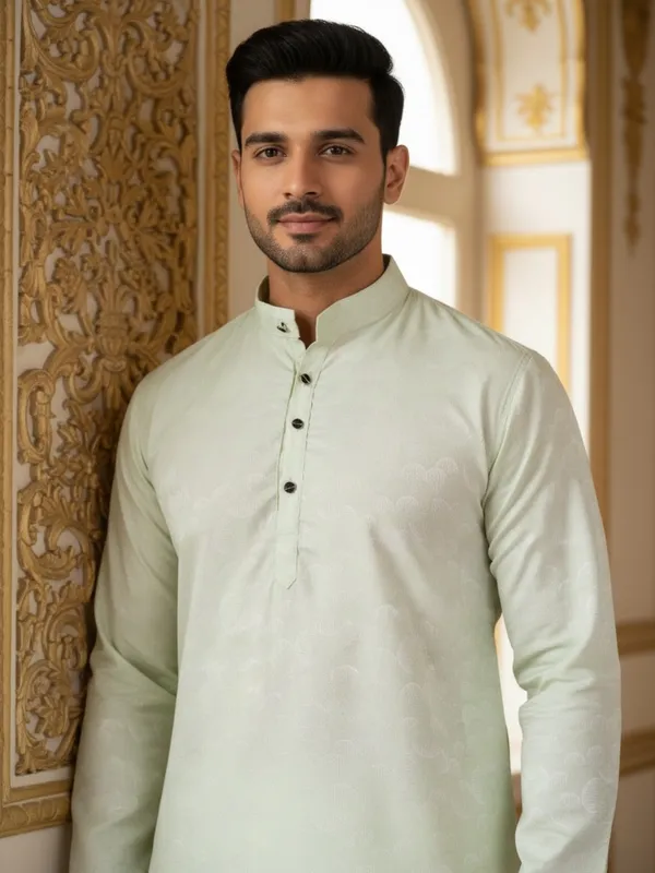 Men_Abstract_Print_Cotton_Blend_Kurta_With_Cream