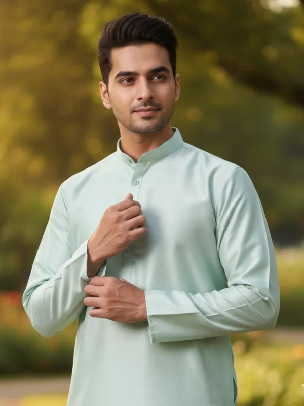 White_Sky_Blue_Cotton_Kurta_Crisp_&_Refreshing