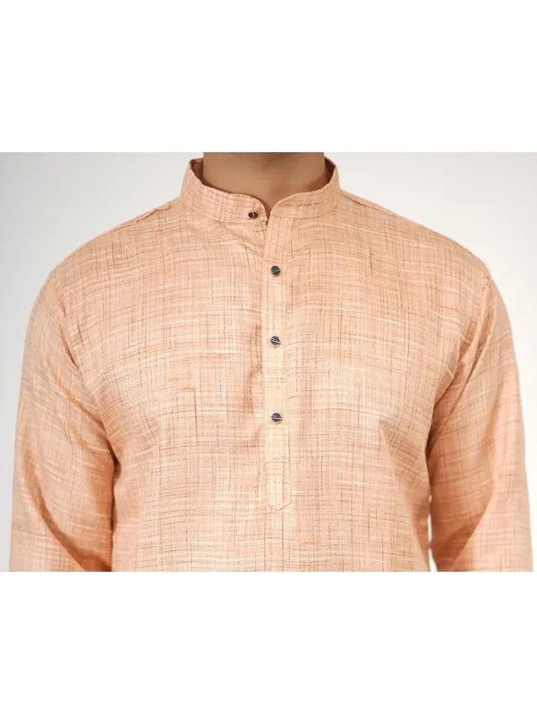 Men_Solid_Cotton_Kurta_Light_Orange