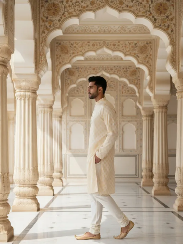 Men_Abstract_Printed_Cotton_Kurta_Gold