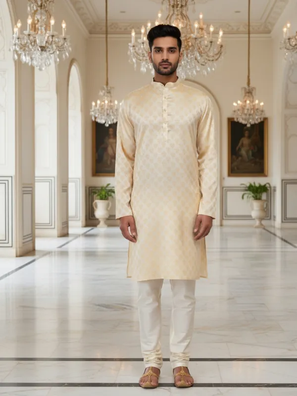Men_Abstract_Printed_Cotton_Kurta_Gold