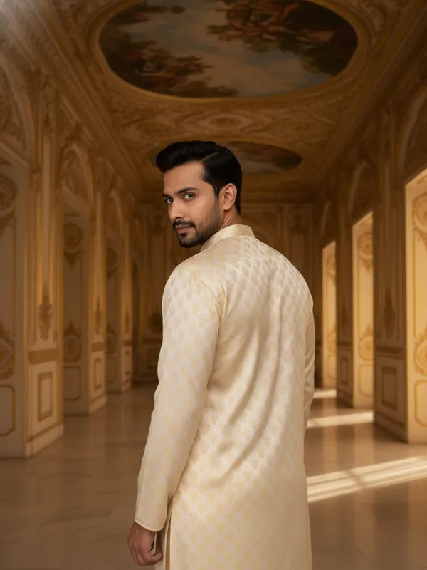 Men_Abstract_Printed_Cotton_Kurta_Gold