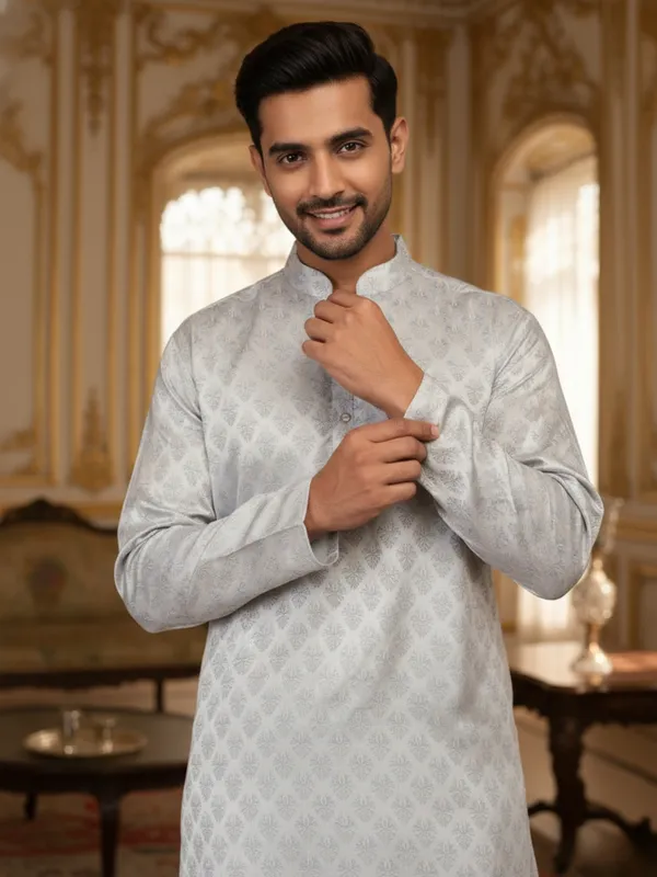 Men_Abstract_Printed_Cotton_Kurta_Grey