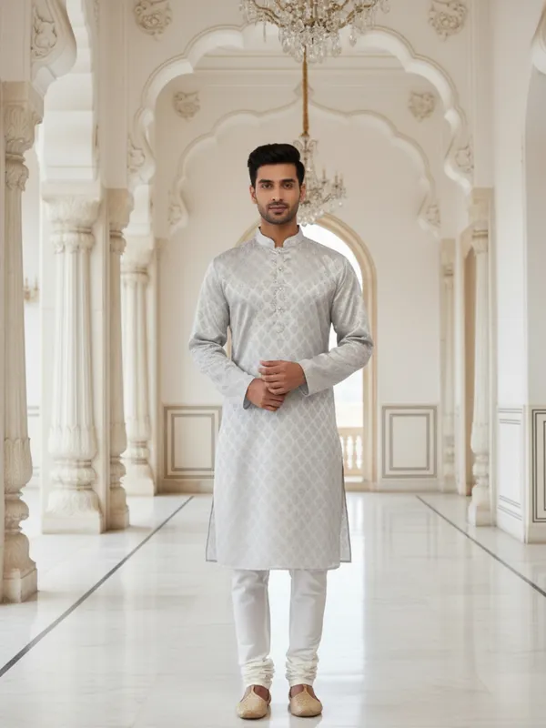 Men_Abstract_Printed_Cotton_Kurta_Grey