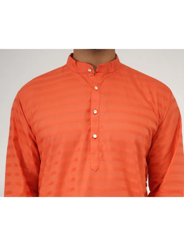 Men_Solid_Cotton_Kurta_Dark_Orange