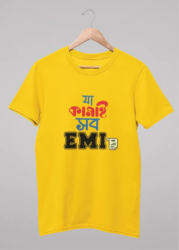 Yellow_Ja_Kamai_Sob_Emibengali_Printed_Half_Sleeve_Premium_Cotton_Tshirt