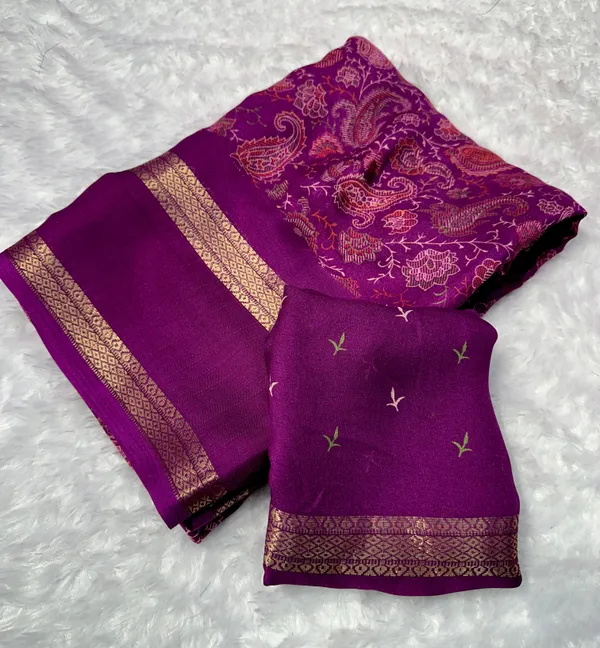 PURPLE_FLORAL_PRINT_SOFT_GEORGETTE_SAREE