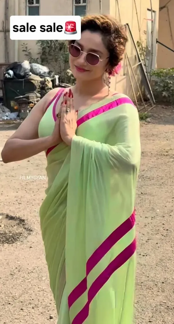 Pure_soft_sparkle_chiffon__Green_Saree