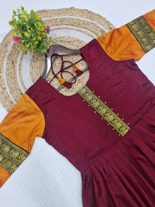 Maroon_Full-Length_Anarkali_Gown_Kurti_For_Women