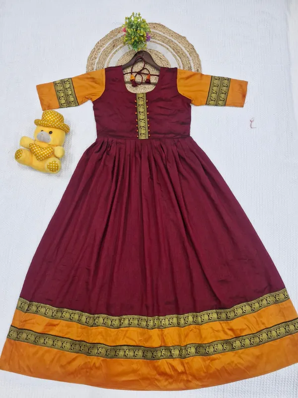 Maroon_Full-Length_Anarkali_Gown_Kurti_For_Women