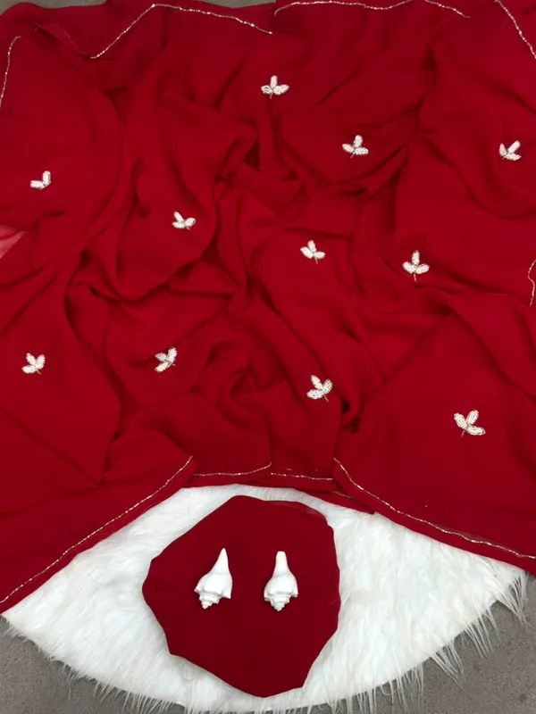 Red_Leaf_Cut_Dana_silver_Saree_For_Women