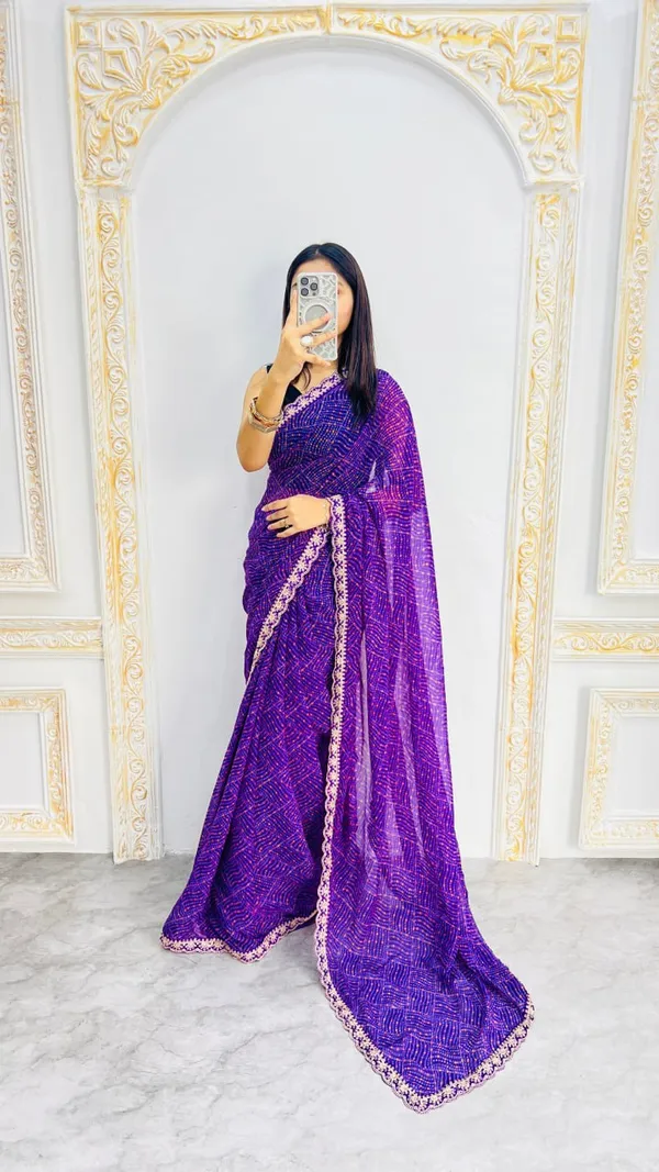 Georgette_Embroidery_Sequin_Work_Saree