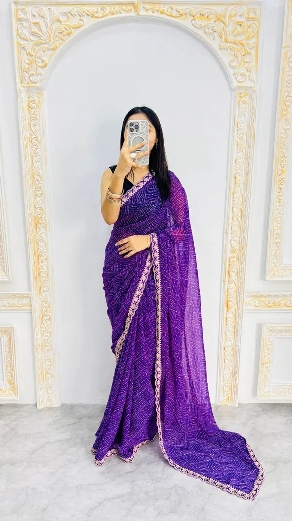 Georgette_Embroidery_Sequin_Work_Saree
