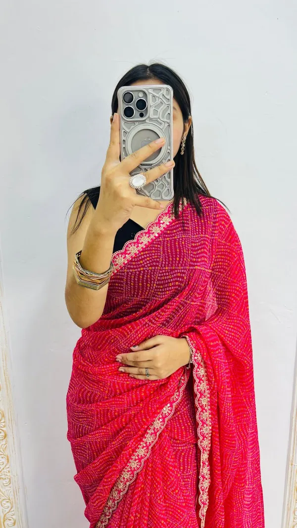 Georgette_Embroidery_Sequin_Work_Saree