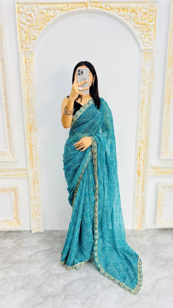 Georgette_Embroidery_Sequin_Work_Saree